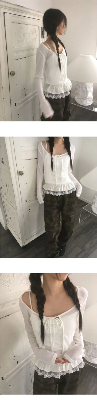 Paultin Layered Sleeveless Cardigan Set