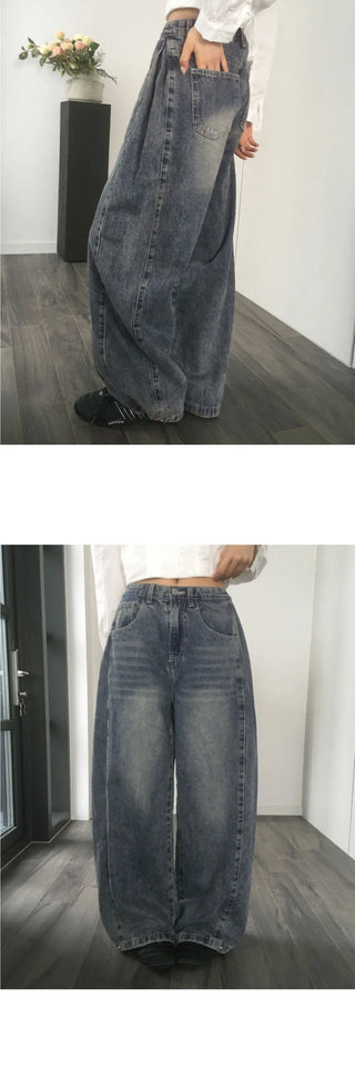 Teensy side pin tuck denim pants