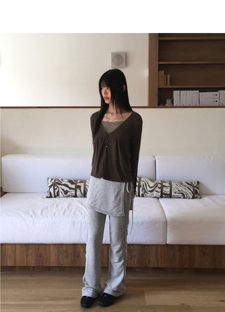 Bells Heart Lace Skirt Track Pants