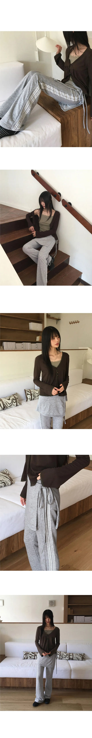 Bells Heart Lace Skirt Track Pants