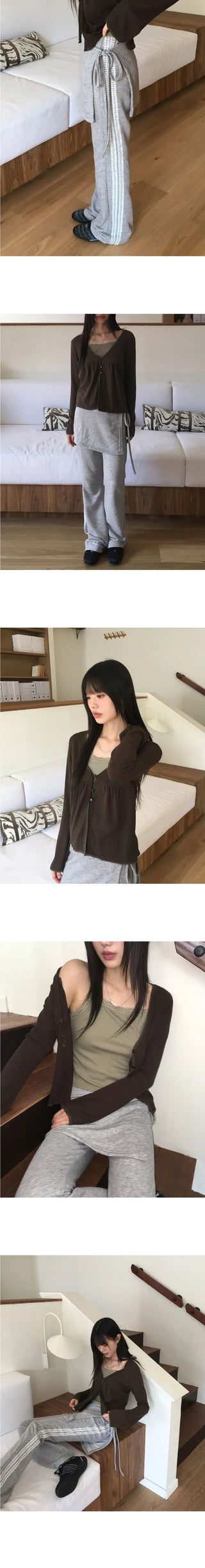 Bells Heart Lace Skirt Track Pants