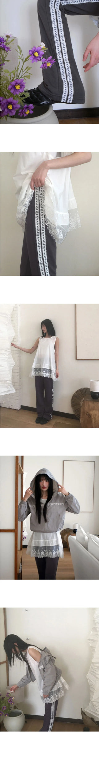 Bells Heart Lace Skirt Track Pants