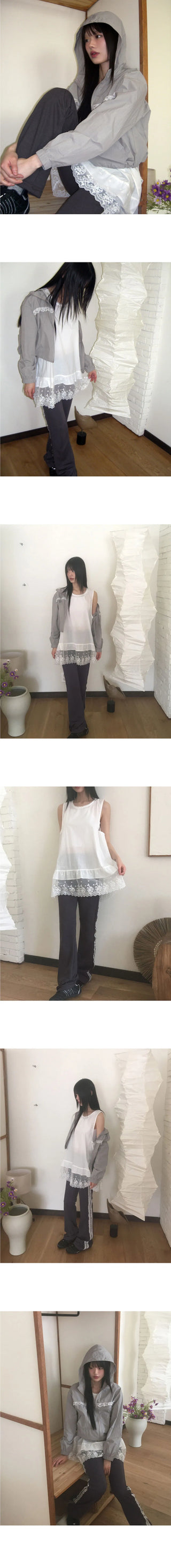 Bells Heart Lace Skirt Track Pants