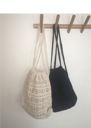 Naro Punching Knitwear String Backpack