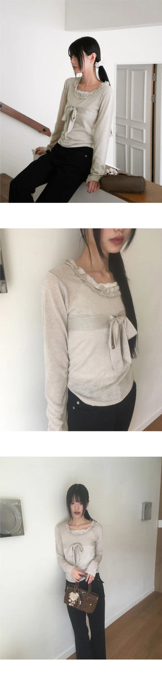 Lido Frill Ribbon Strap T-Shirt