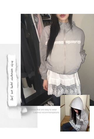 Surf Race Hood Windbreaker Zip-Up