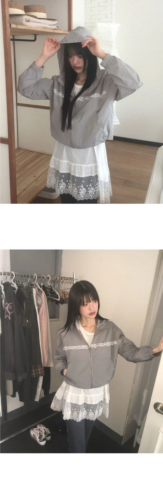 Surf Race Hood Windbreaker Zip-Up