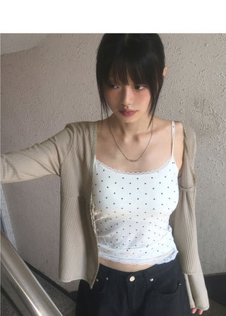 Letin Dot Lace Sleeveless