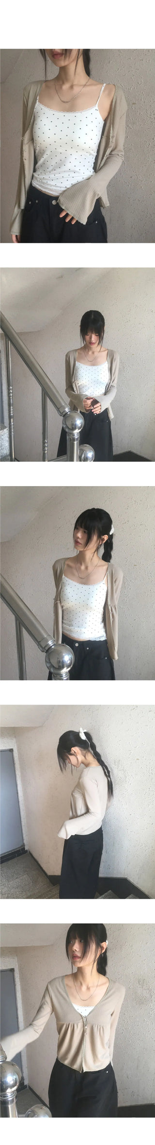 Letin Dot Lace Sleeveless