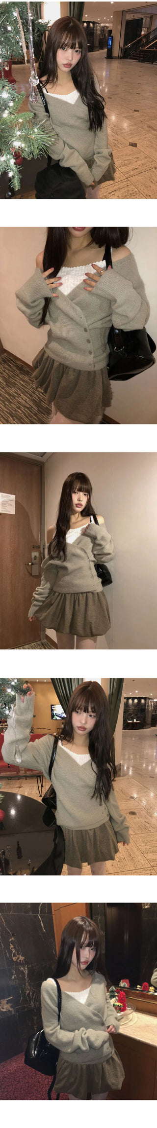 Nera Lace Frill Knitwear Sleeveless