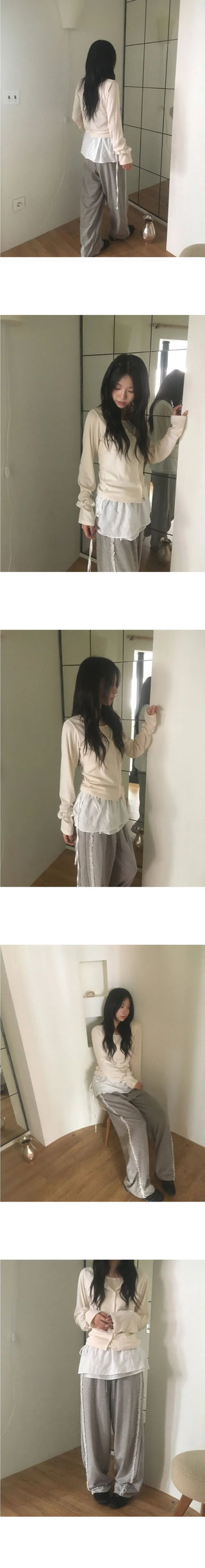 Lipti Dot Layered Cardigan T-Shirt