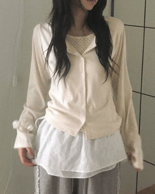 Lipti Dot Layered Cardigan T-Shirt