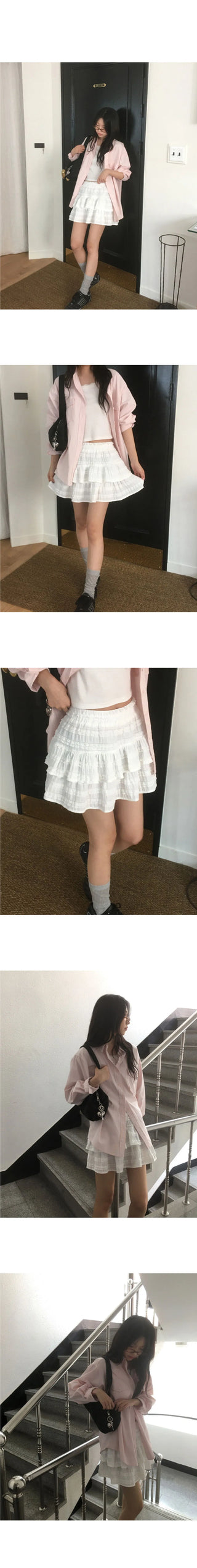 Puku lace frill cancan mini skirt