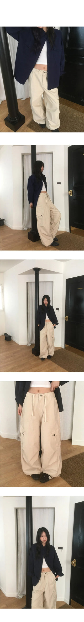 Sezer Wide Cotton Two Way Cargo Pants
