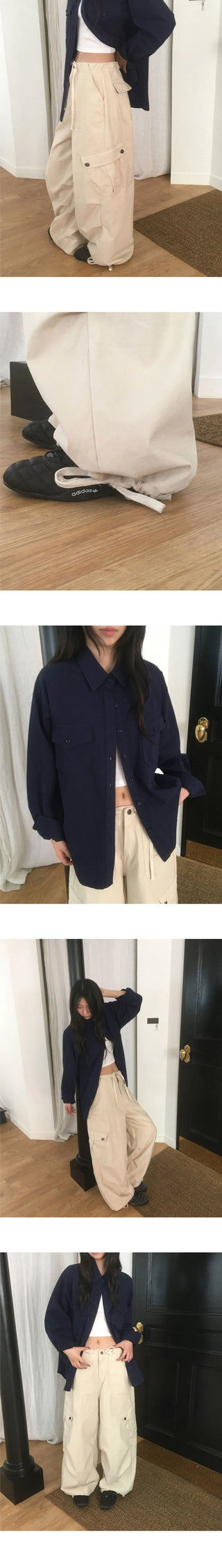 Sezer Wide Cotton Two Way Cargo Pants