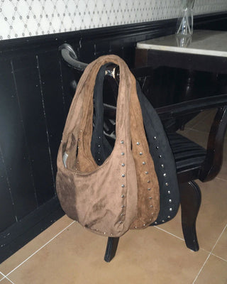 Eo Stud Suede Shoulder Bag