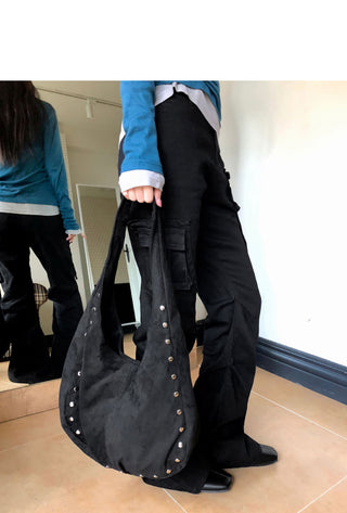 Eo Stud Suede Shoulder Bag
