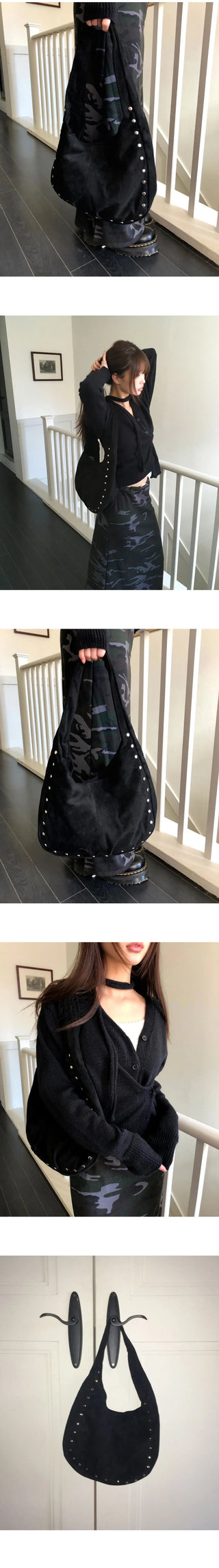 Eo Stud Suede Shoulder Bag