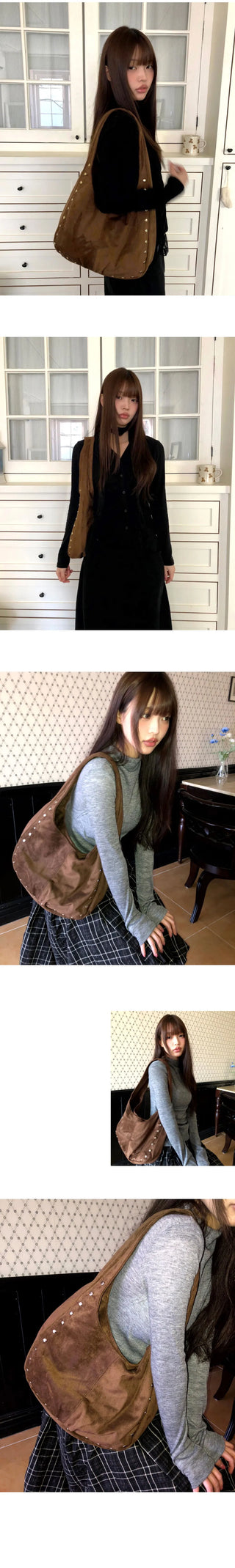 Eo Stud Suede Shoulder Bag