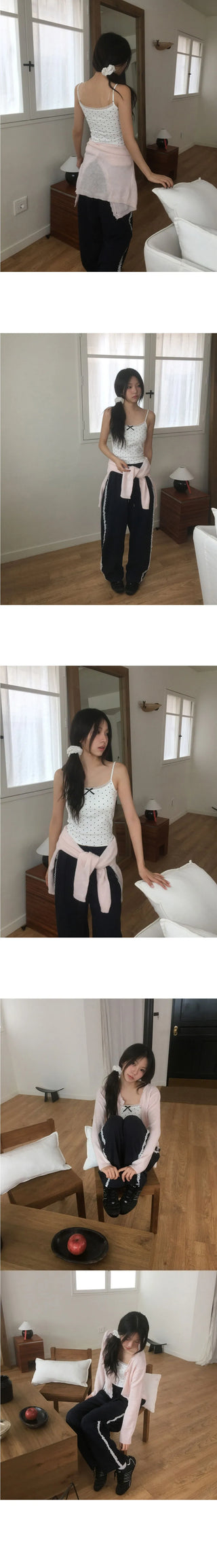 Sakura Frill Wave Wool Knitwear Cardigan