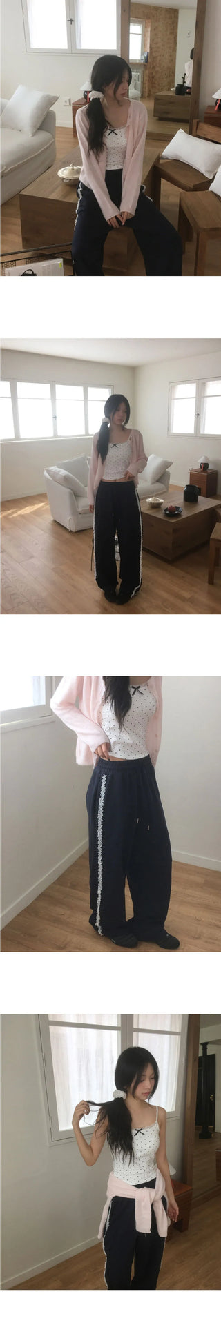 Sakura Frill Wave Wool Knitwear Cardigan