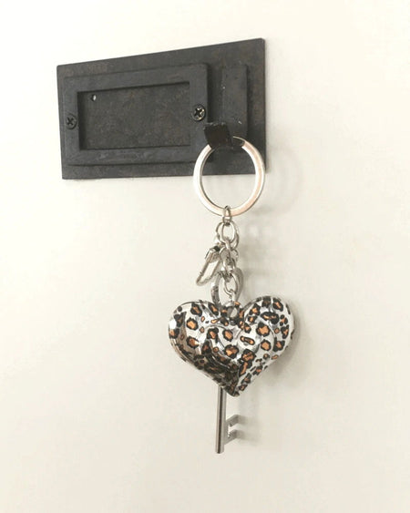 Kinky Leopard Heart Key Bag Keyring