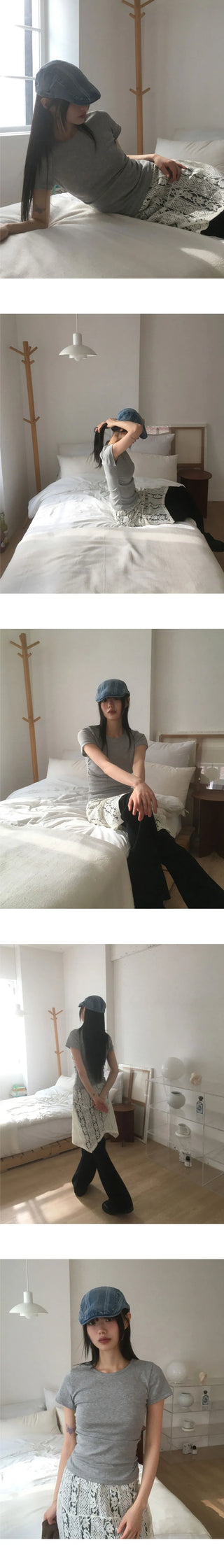 Solfer Stripe Denim Hunting Cap Hat