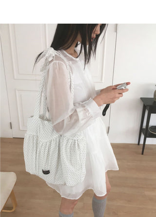 OKO See-through pin tuck button layered mini Dress