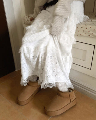 Lemin Frill Lace Long Skirt