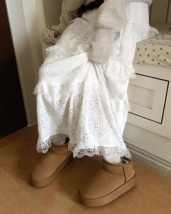 Lemin Frill Lace Long Skirt