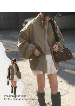 Pano Overfit Cotton Peach Short Night Jacket