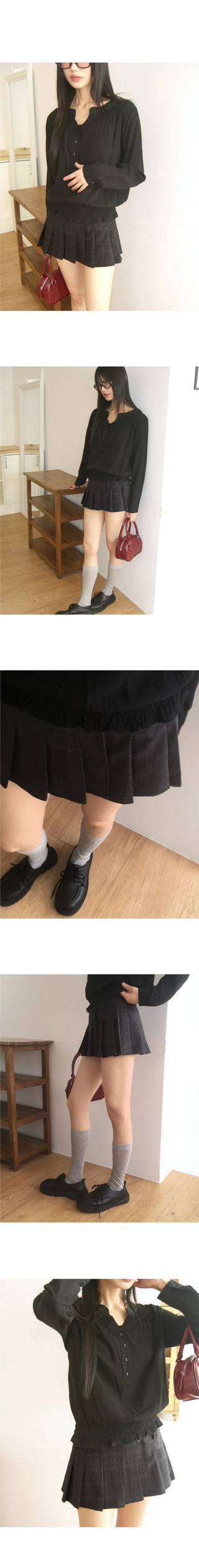 Daffel Check Pleated Mini Skirt