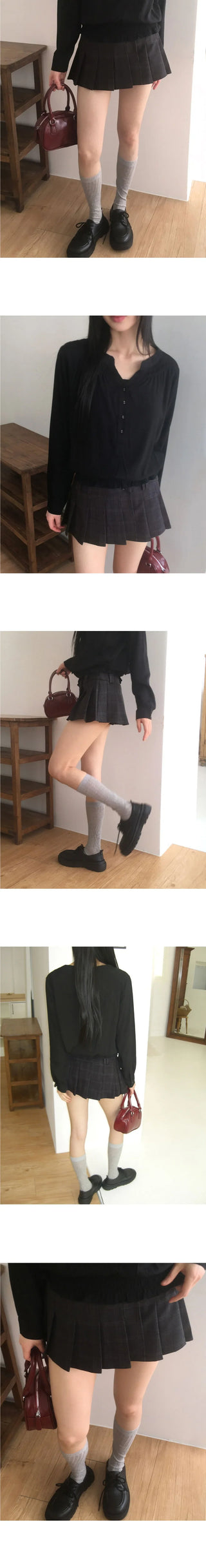 Daffel Check Pleated Mini Skirt