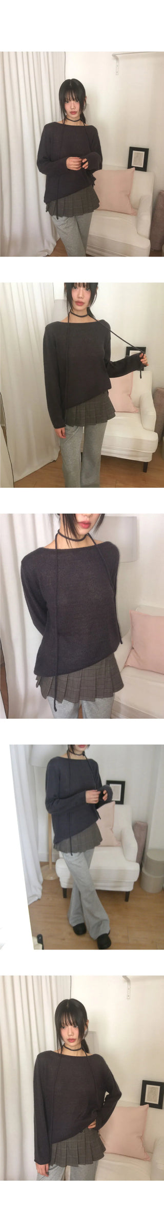 Jiren Loose-fit wool strap knitwear