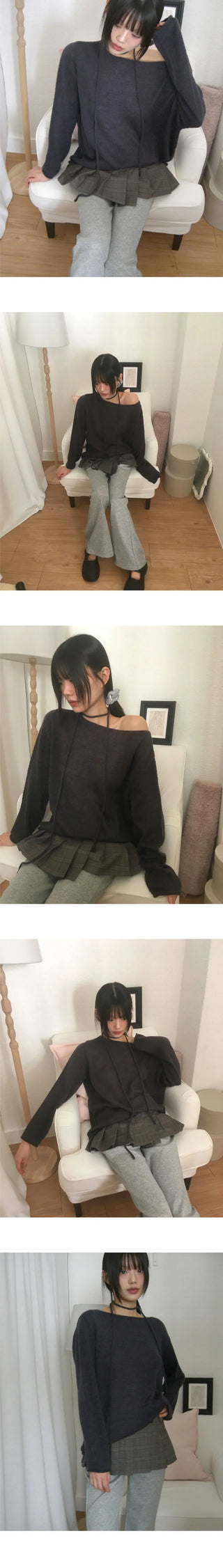 Jiren Loose-fit wool strap knitwear