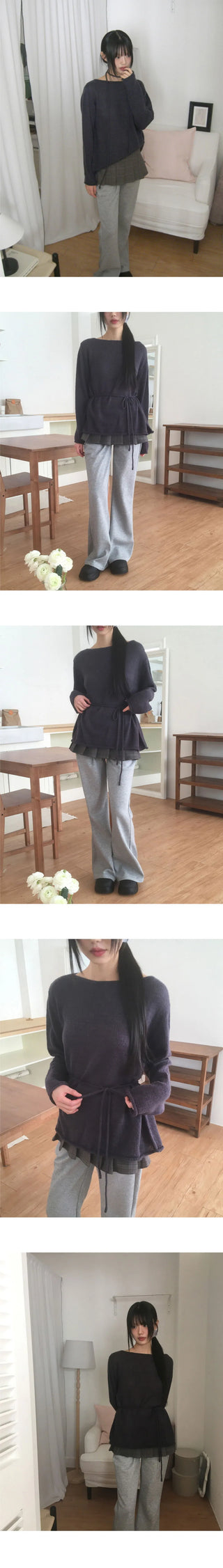 Jiren Loose-fit wool strap knitwear