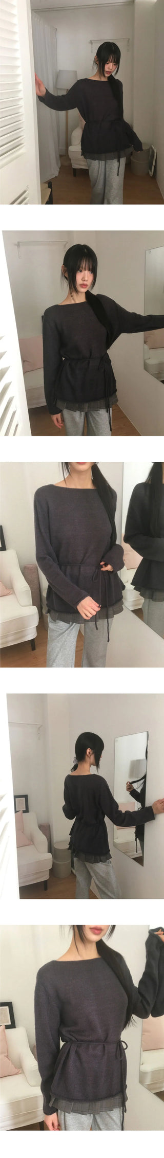 Jiren Loose-fit wool strap knitwear