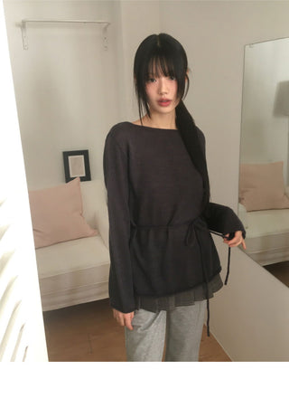 Jiren Loose-fit wool strap knitwear