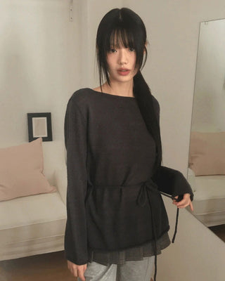 Jiren Loose-fit wool strap knitwear
