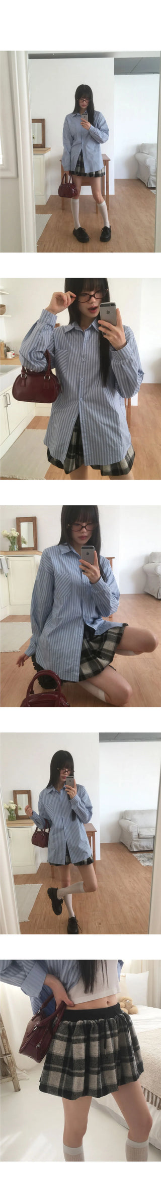 Bellet Check Balloon Pumpkin Mini Skirt