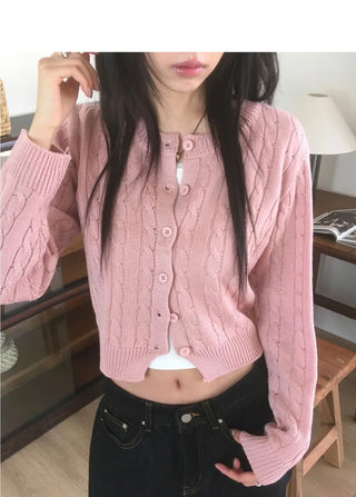 Rocho Twisted Cropped Knitwear Cardigan