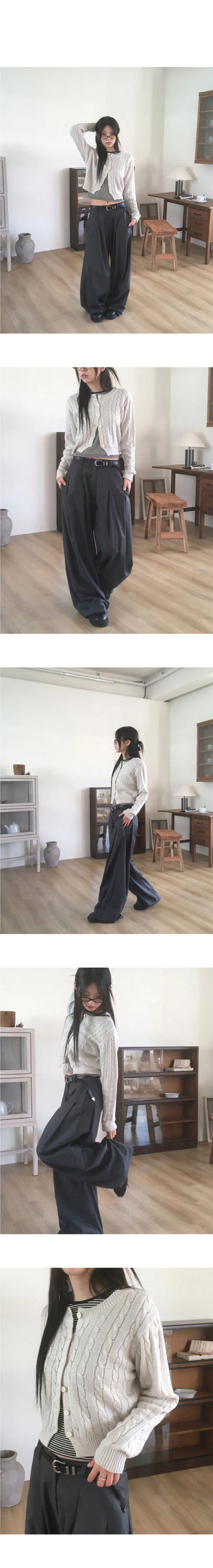 Rocho Twisted Cropped Knitwear Cardigan