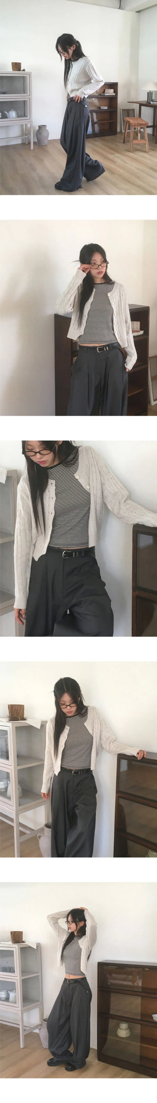 Rocho Twisted Cropped Knitwear Cardigan