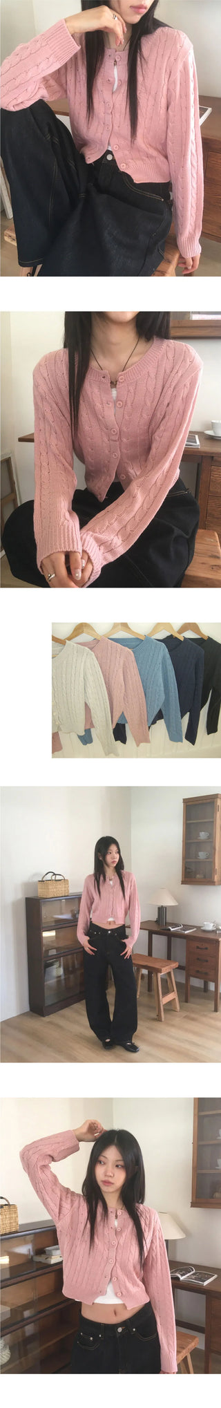 Rocho Twisted Cropped Knitwear Cardigan