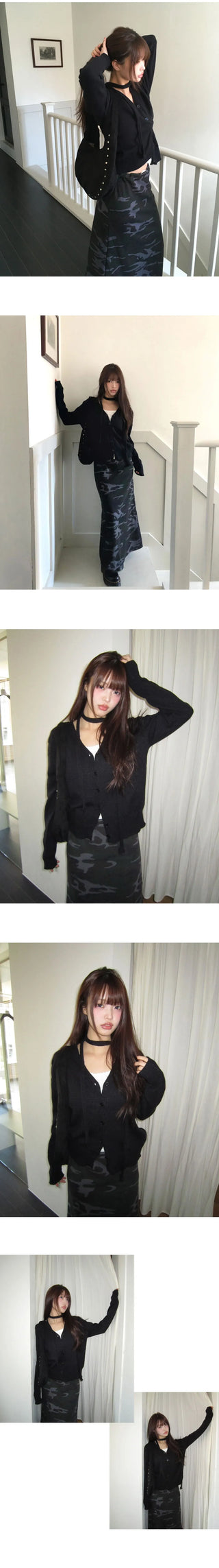 Noda Side Button V-Neck Knitwear Button Cardigan