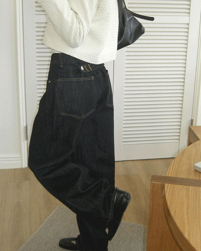 Charvel Button Back Bijou Wide Denim Pants