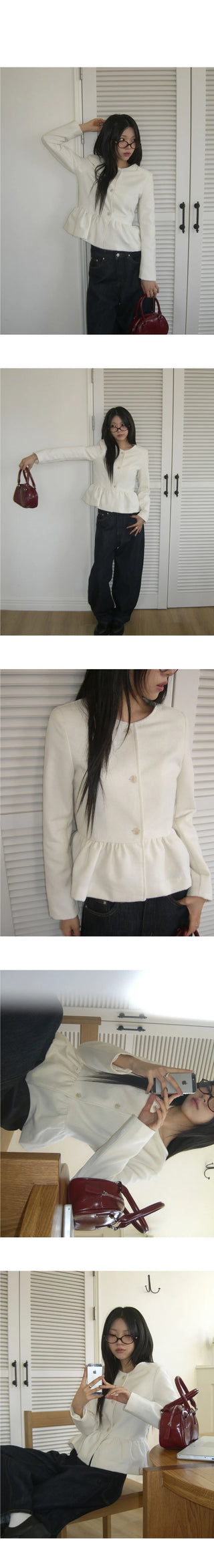 Ferran Wool Frill Tweed Jacket