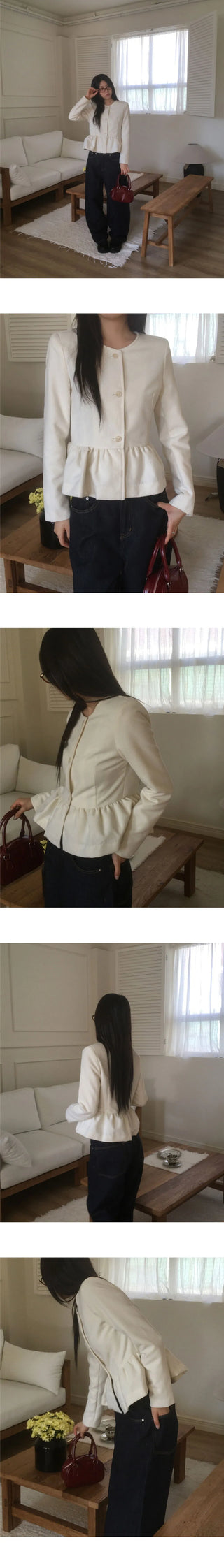 Ferran Wool Frill Tweed Jacket