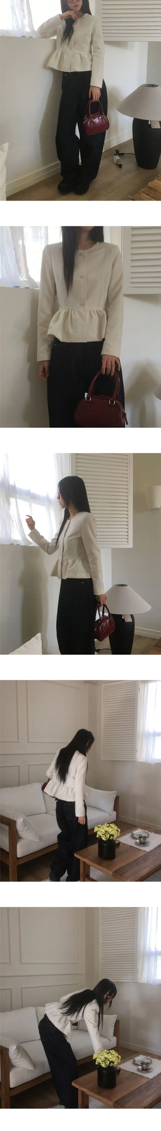 Ferran Wool Frill Tweed Jacket