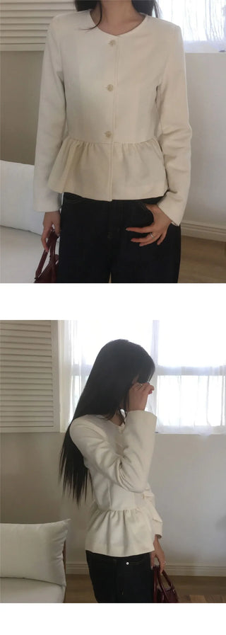 Ferran Wool Frill Tweed Jacket